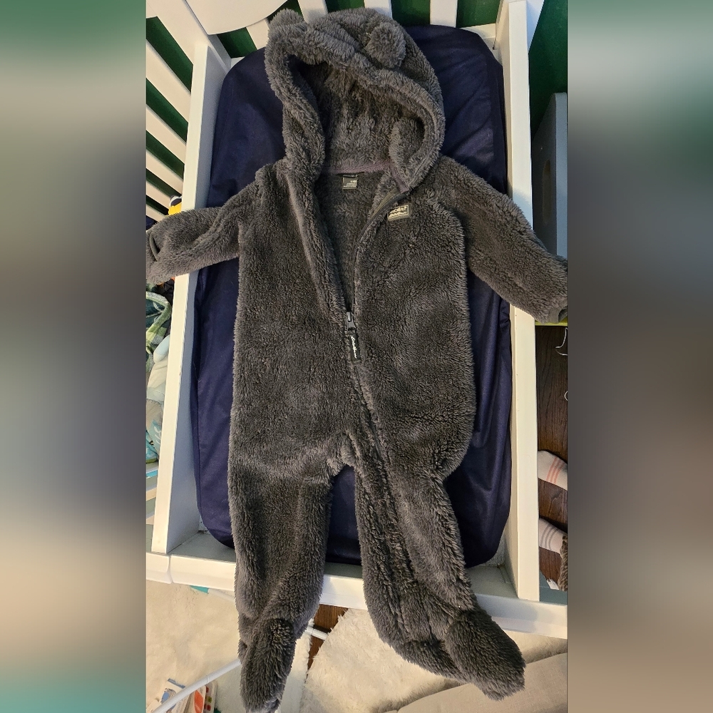 Eddie Bauer Charcoal Furry Baby Outfit
